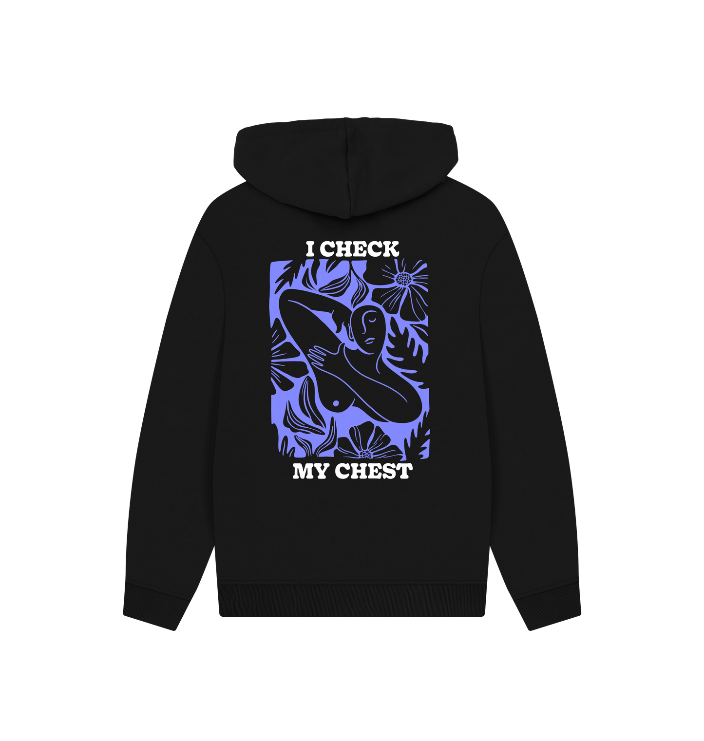 Black Printed Hoody Back