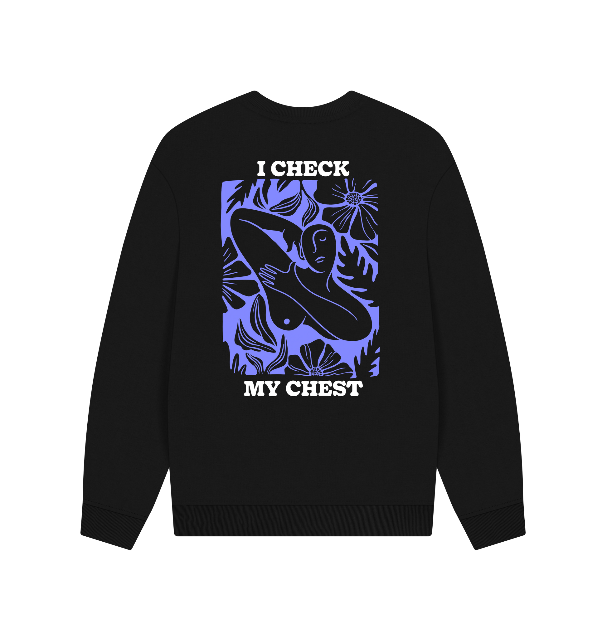 Black Printed Sweater Back