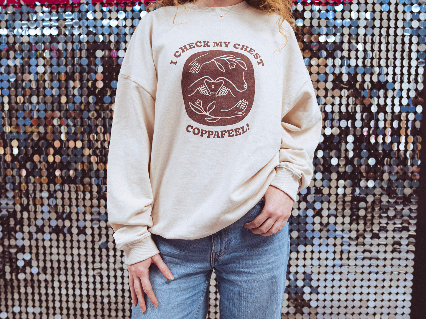 I Check My Chest Line Sweatshirt