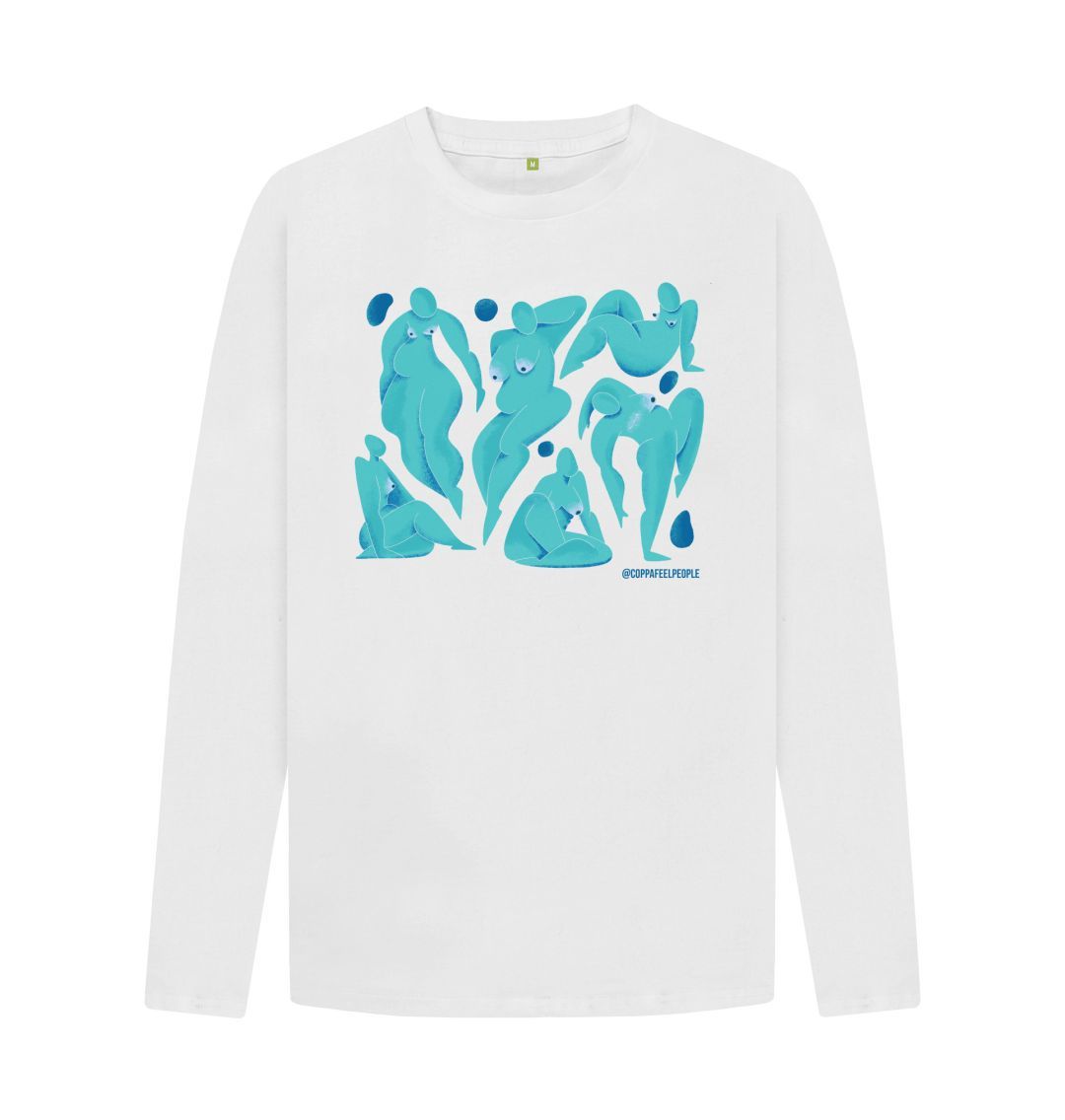 White White Abstract Bodies Long Sleeve T-Shirt