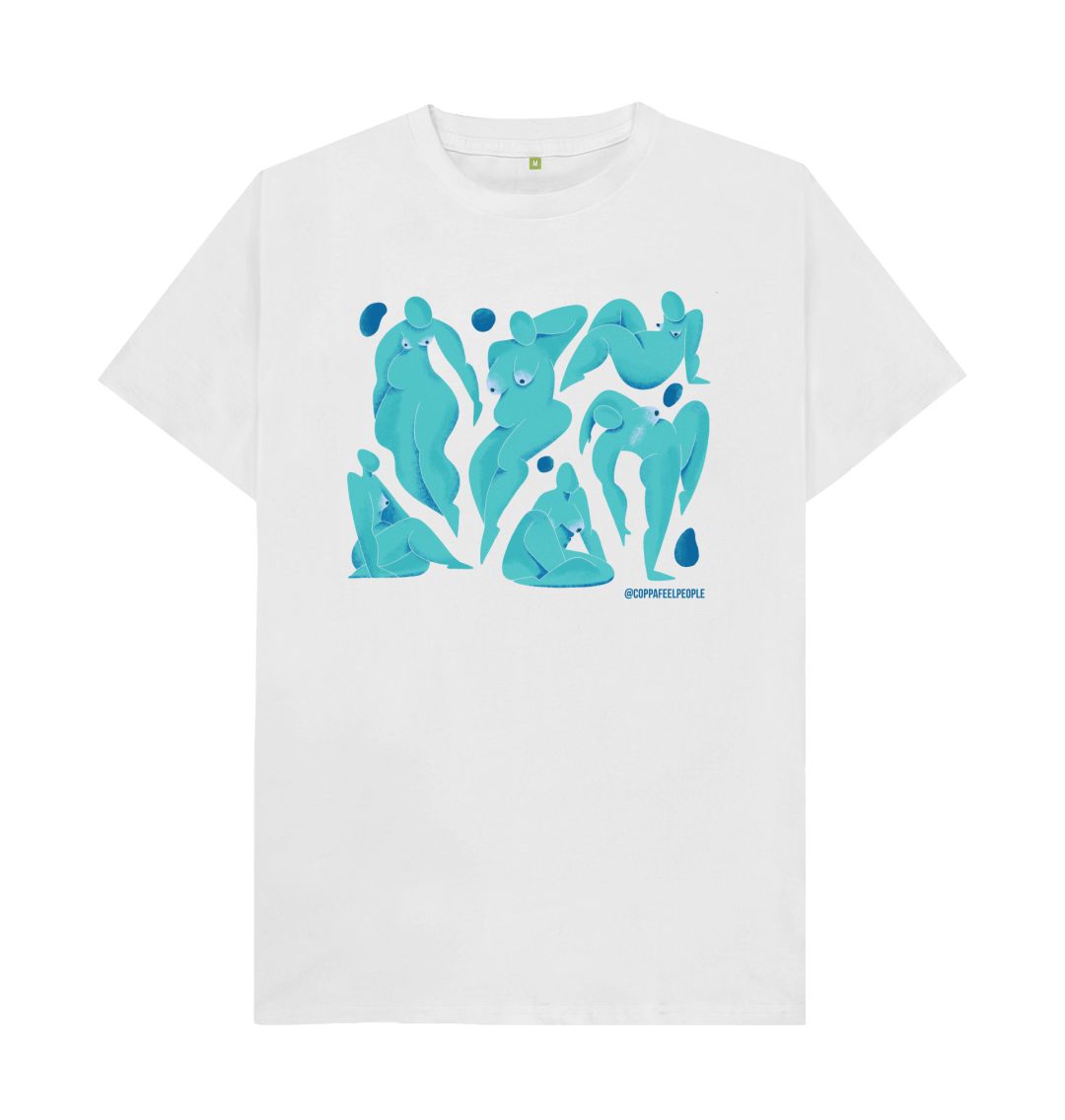 White White Abstract Bodies Short Sleeve T-Shirt