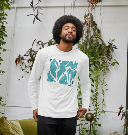 White Abstract Bodies Long Sleeve T-Shirt